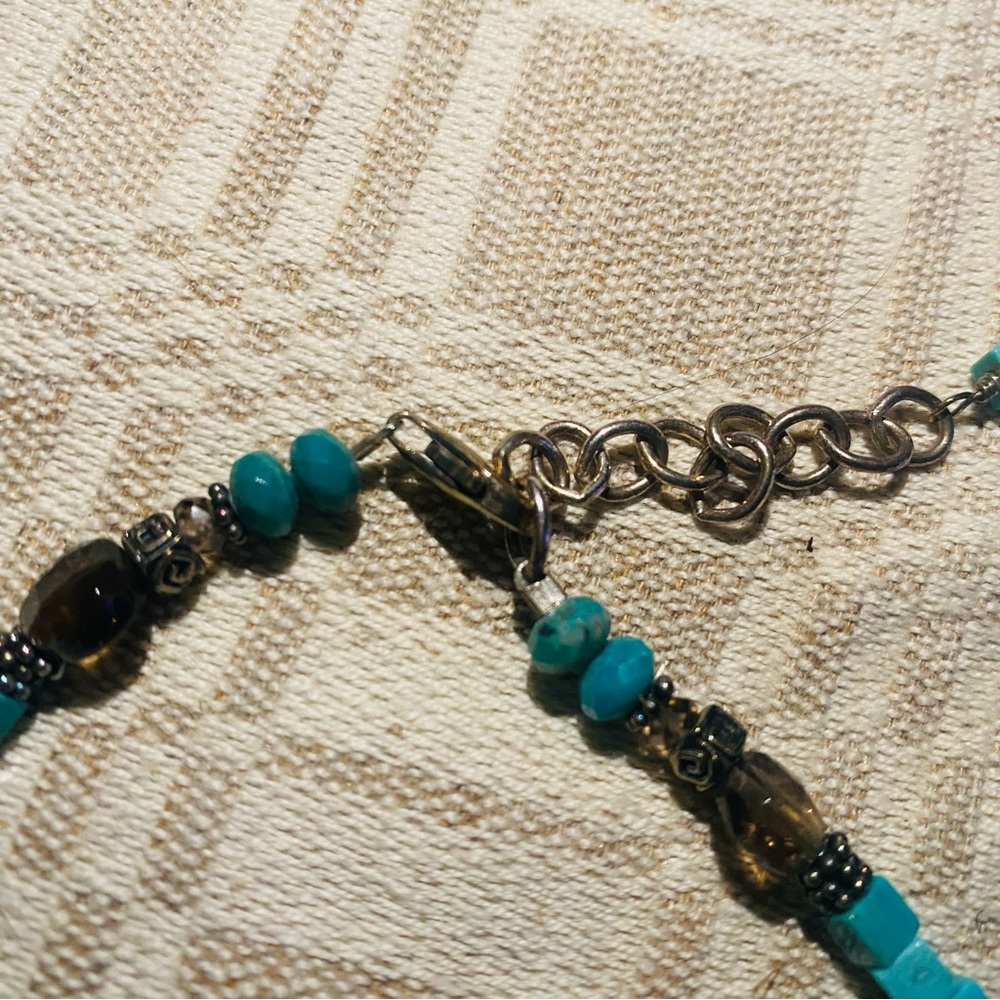 BARSE Vintage Southwestern Turquoise and Black Onyx Beaded Cross Necklace. - Picture 3 of 5